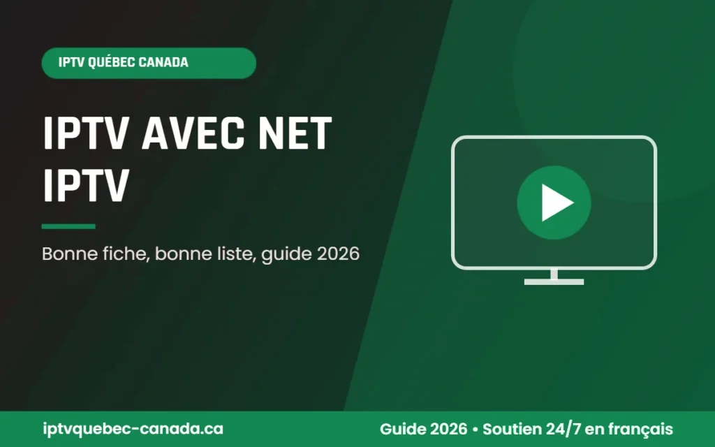 IPTV Québec Canada NET IPTV installé sur un téléviseur intelligent et un iPad